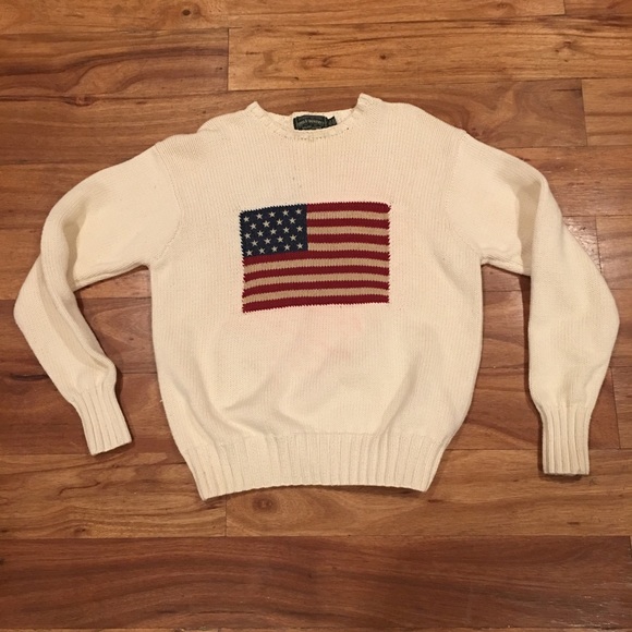 flag cotton crewneck sweater
